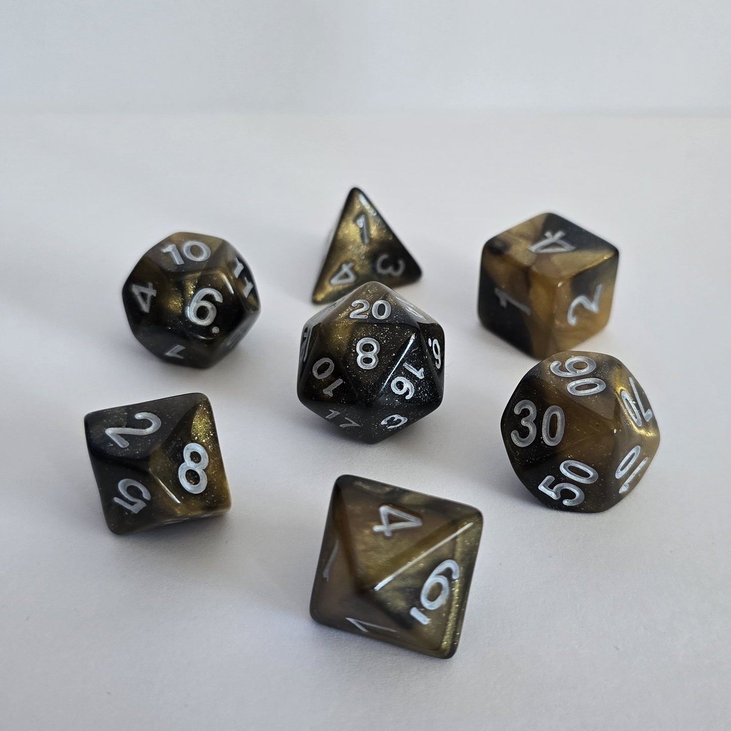 Obsidian Gold FRP Zar Seti – DND, RPG Dice Set