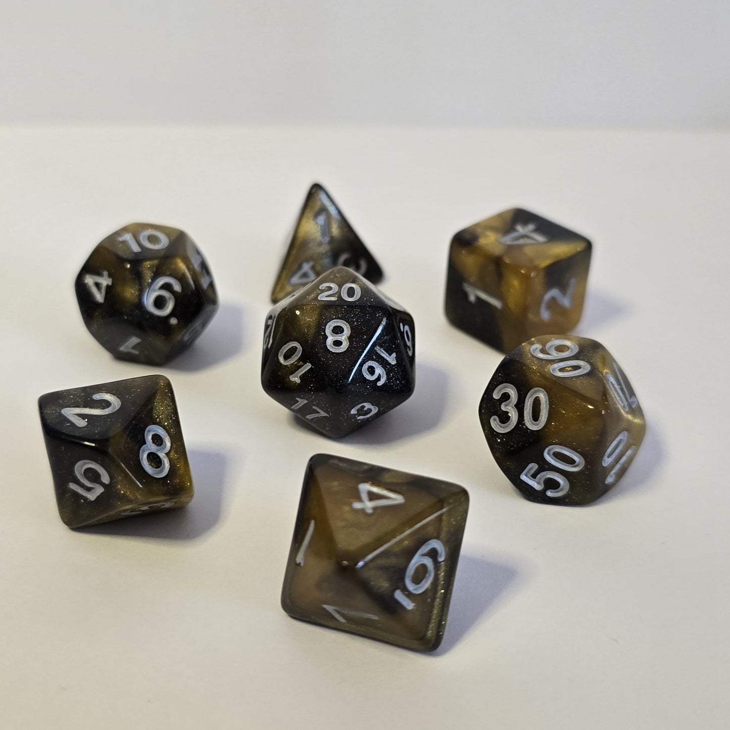 Obsidian Gold FRP Zar Seti – DND, RPG Dice Set