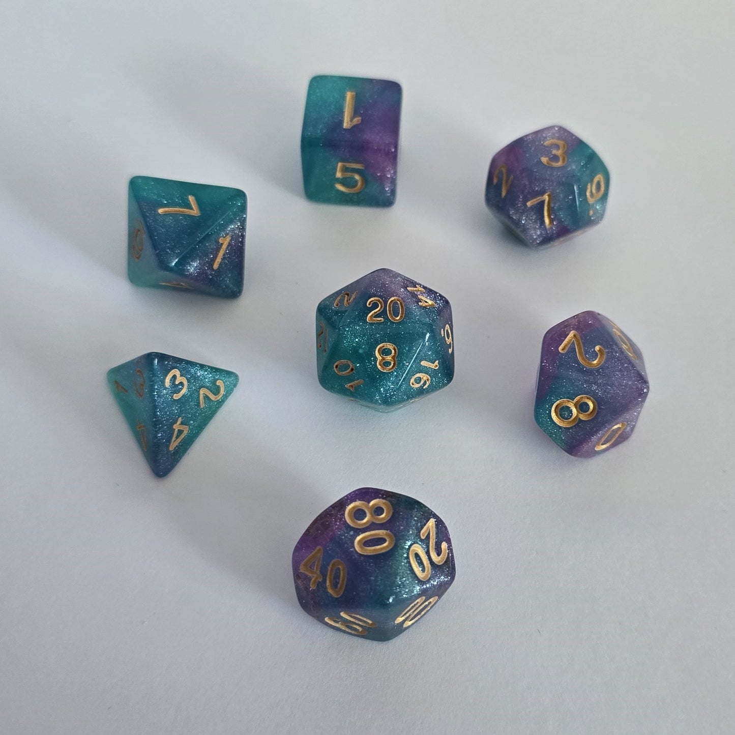 Aurora Mist FRP Zar Seti – DND, RPG Dice Set