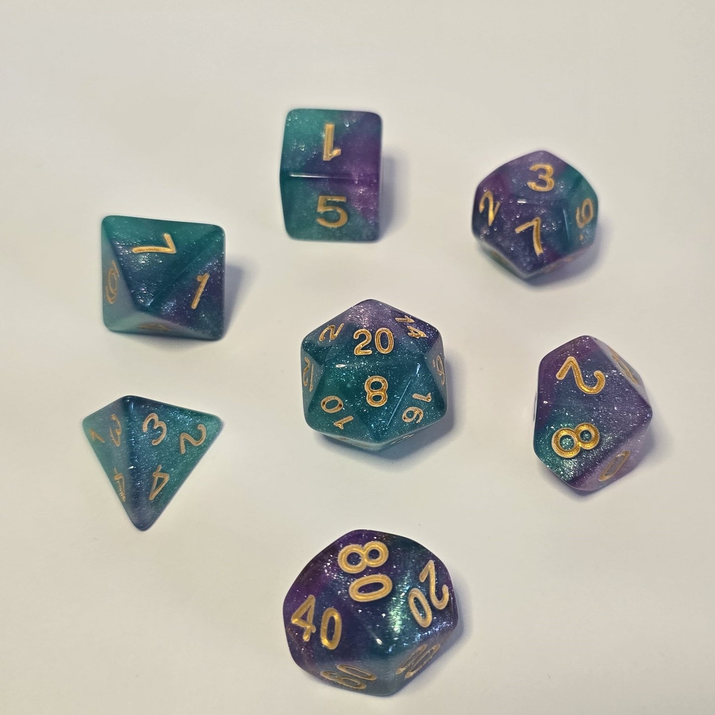 Aurora Mist FRP Zar Seti – DND, RPG Dice Set