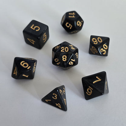 Obsidian Night FRP Zar Seti – DND, RPG Dice Set