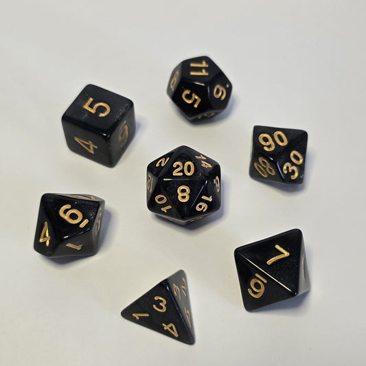 Obsidian Night FRP Zar Seti – DND, RPG Dice Set
