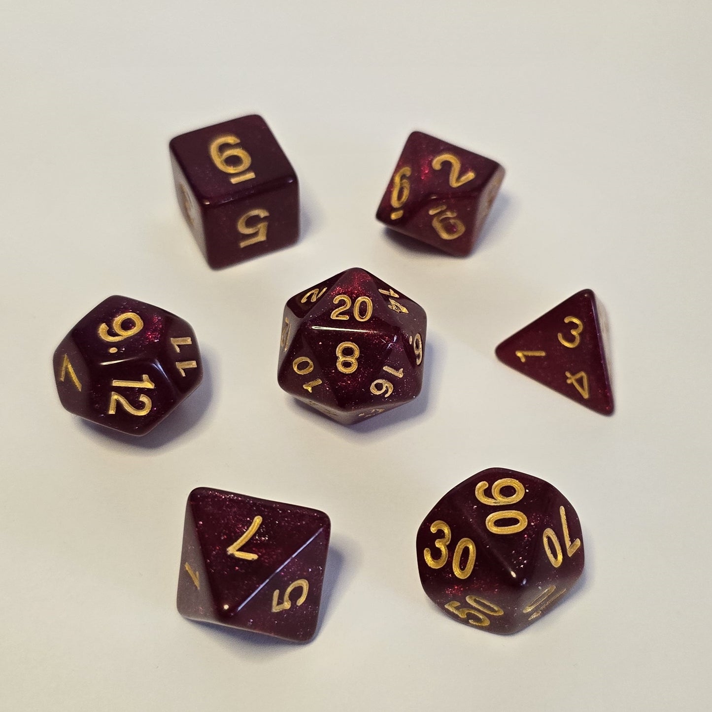 Crimson Velvet FRP Zar Seti – DND, RPG Dice Set