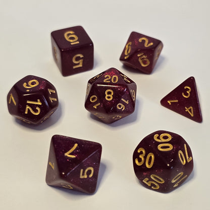 Crimson Velvet FRP Zar Seti – DND, RPG Dice Set