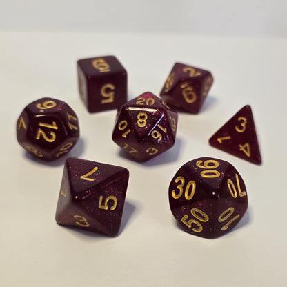 Crimson Velvet FRP Zar Seti – DND, RPG Dice Set