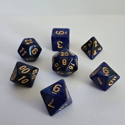 Midnight Sapphire FRP Zar Seti – DND, RPG Dice Set
