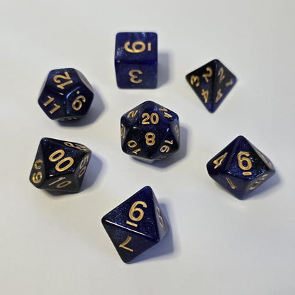 Midnight Sapphire FRP Zar Seti – DND, RPG Dice Set