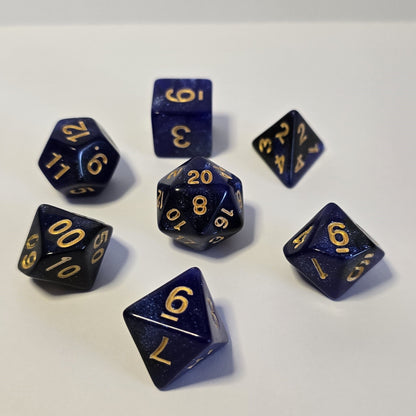 Midnight Sapphire FRP Zar Seti – DND, RPG Dice Set