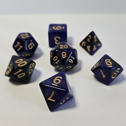 Midnight Sapphire FRP Zar Seti – DND, RPG Dice Set