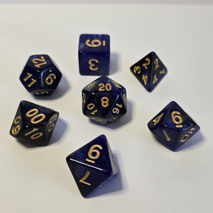 Midnight Sapphire FRP Zar Seti – DND, RPG Dice Set