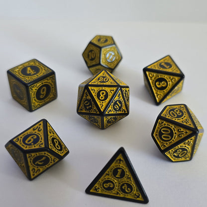 Altın Rünler Zar Seti - DND, RPG ve FRP Masaüstü Oyun Zarları