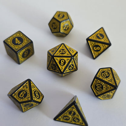 Altın Rünler Zar Seti - DND, RPG ve FRP Masaüstü Oyun Zarları