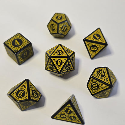 Altın Rünler Zar Seti - DND, RPG ve FRP Masaüstü Oyun Zarları