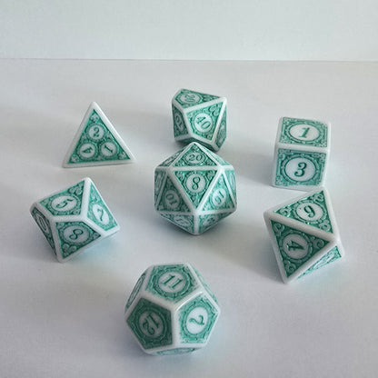 Seafoam Relic FRP Zar Seti – DND, RPG Dice Set