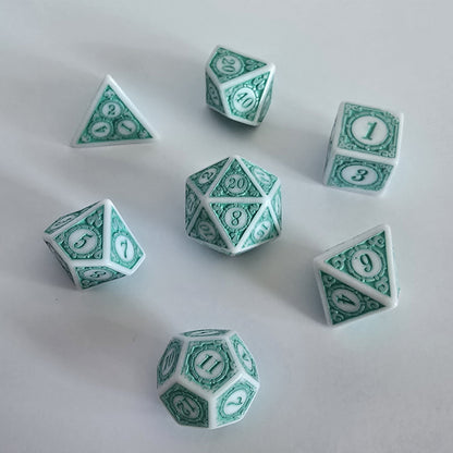 Seafoam Relic FRP Zar Seti – DND, RPG Dice Set