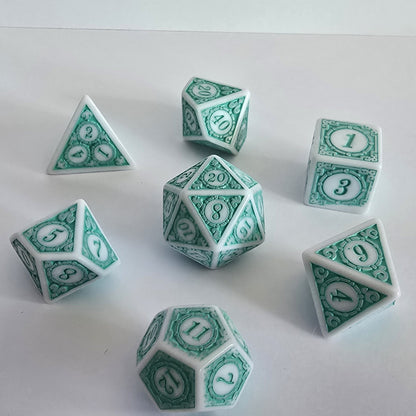 Seafoam Relic FRP Zar Seti – DND, RPG Dice Set