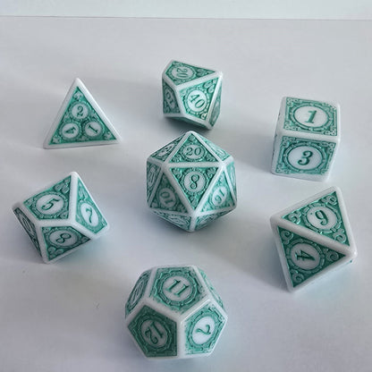 Seafoam Relic FRP Zar Seti – DND, RPG Dice Set