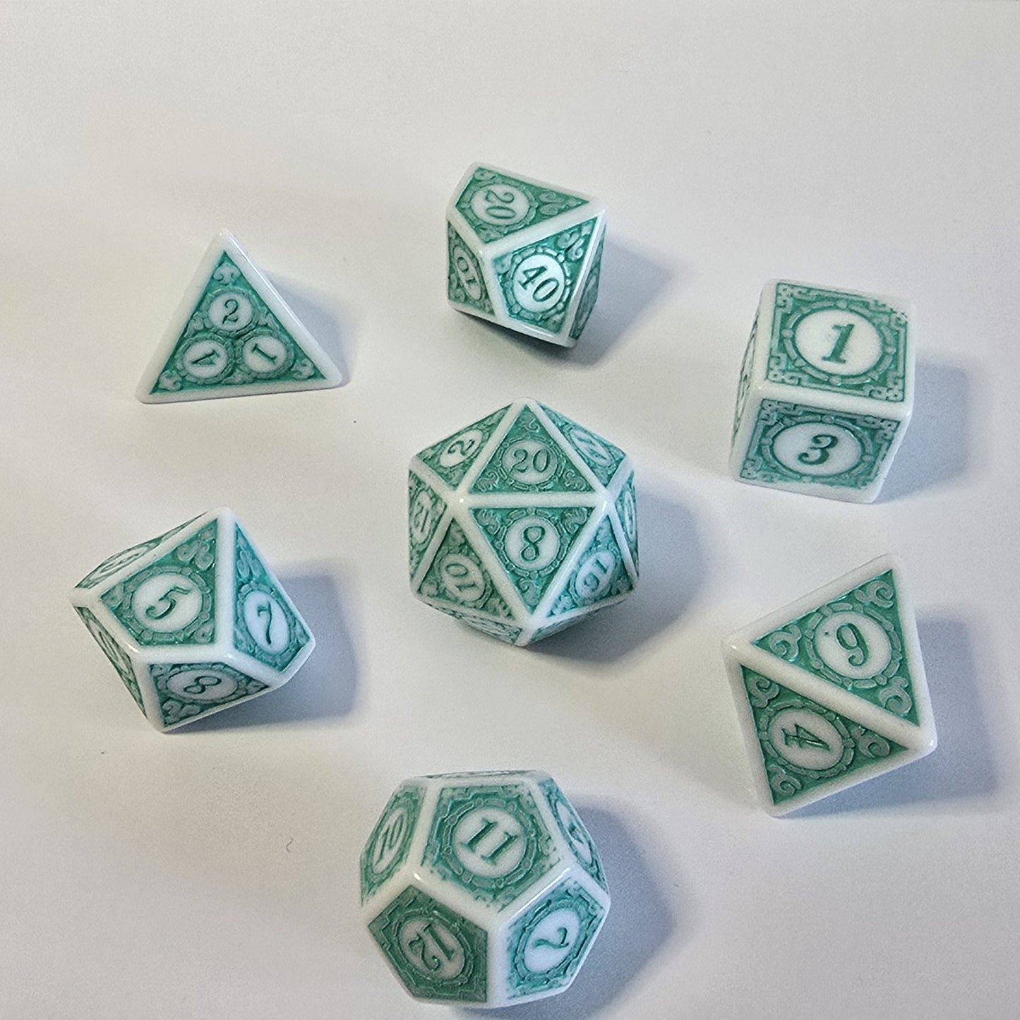Seafoam Relic FRP Zar Seti – DND, RPG Dice Set