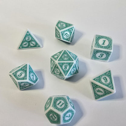 Seafoam Relic FRP Zar Seti – DND, RPG Dice Set