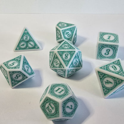 Seafoam Relic FRP Zar Seti – DND, RPG Dice Set