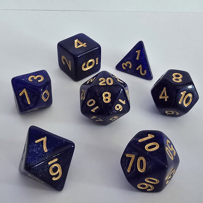 Midnight Sapphire FRP Zar Seti – DND, RPG Dice Set