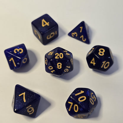 Midnight Sapphire FRP Zar Seti – DND, RPG Dice Set