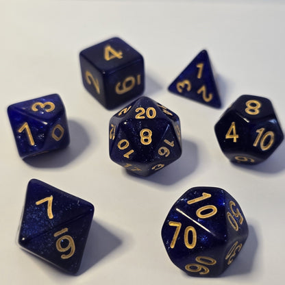 Midnight Sapphire FRP Zar Seti – DND, RPG Dice Set