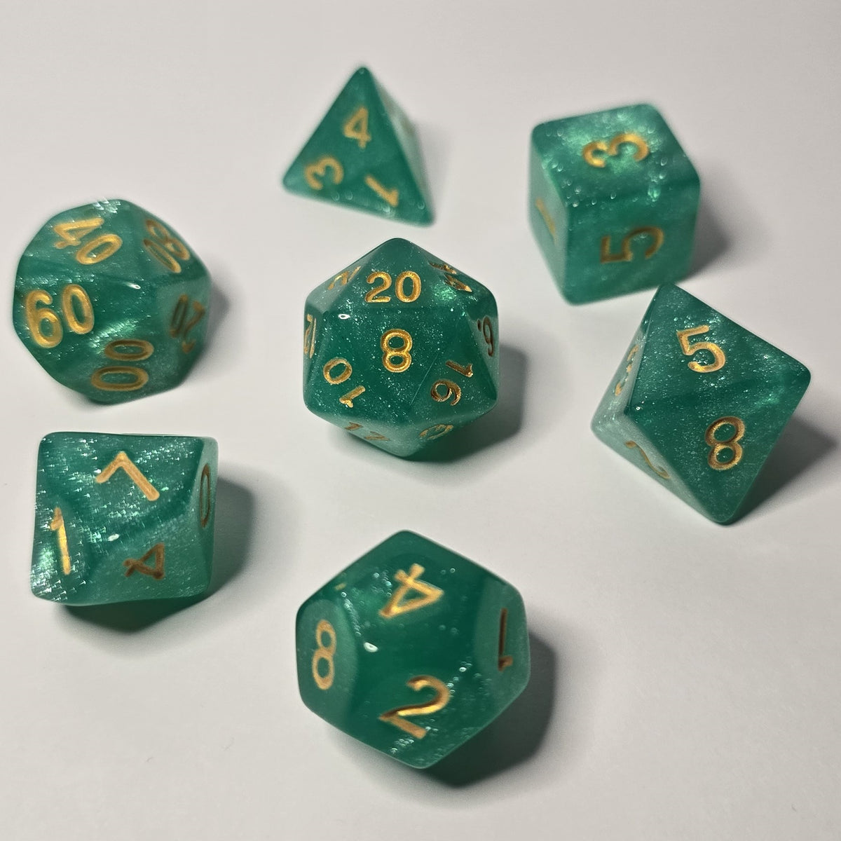 Enchanted Emerald Zar Seti – DND, RPG Dice Seti