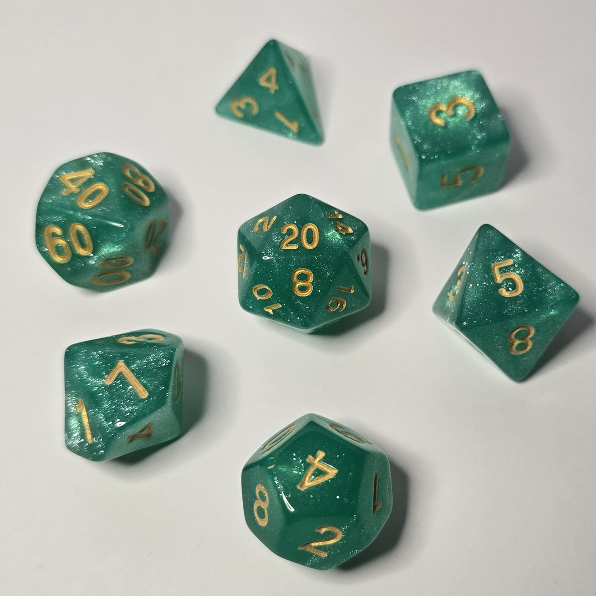 Enchanted Emerald Zar Seti – DND, RPG Dice Seti