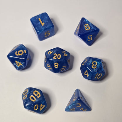 Sapphire Mist Zar Seti – DND, RPG Dice Seti