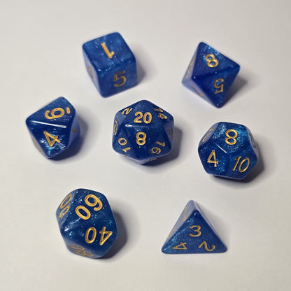 Sapphire Mist Zar Seti – DND, RPG Dice Seti
