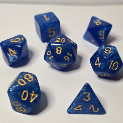 Sapphire Mist Zar Seti – DND, RPG Dice Seti