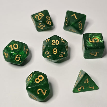 Emerald Dream Zar Seti – DND, RPG Dice Seti