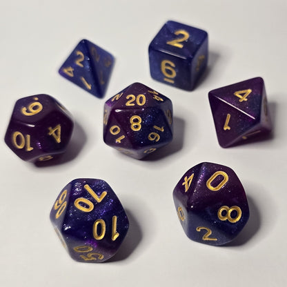 Mystic Violet Zar Seti – DND, RPG Dice Seti