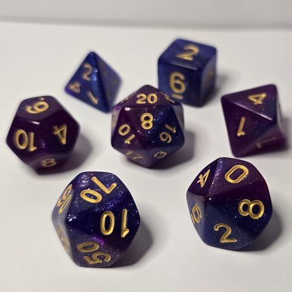 Mystic Violet Zar Seti – DND, RPG Dice Seti