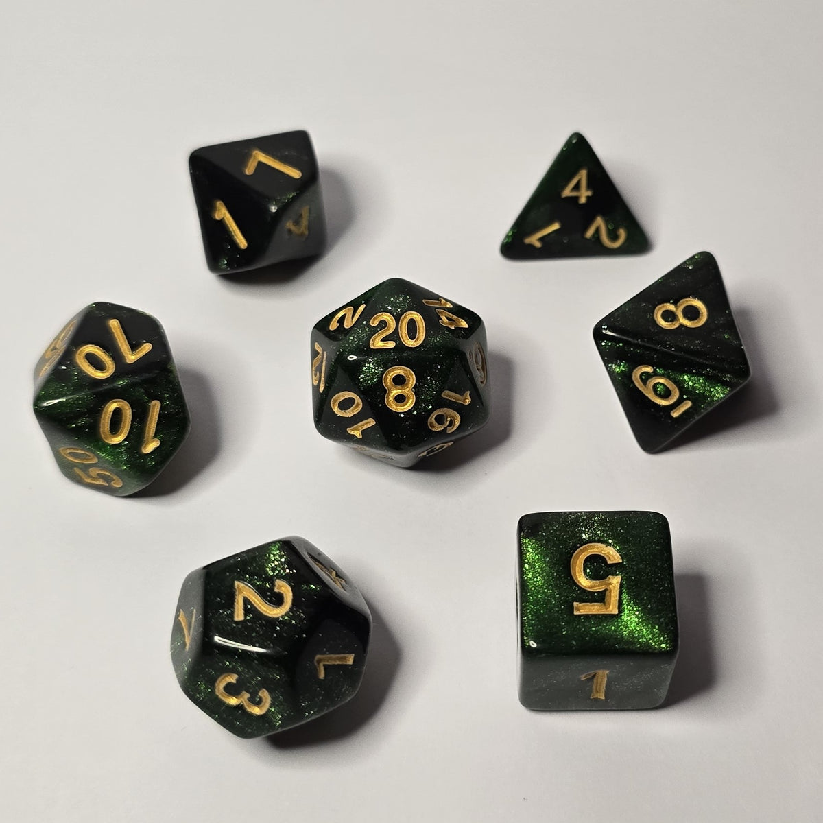 Emerald Shadow Zar Seti – DND, RPG Dice Seti