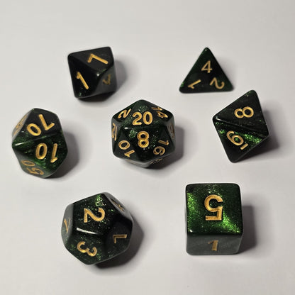 Emerald Shadow Zar Seti – DND, RPG Dice Seti