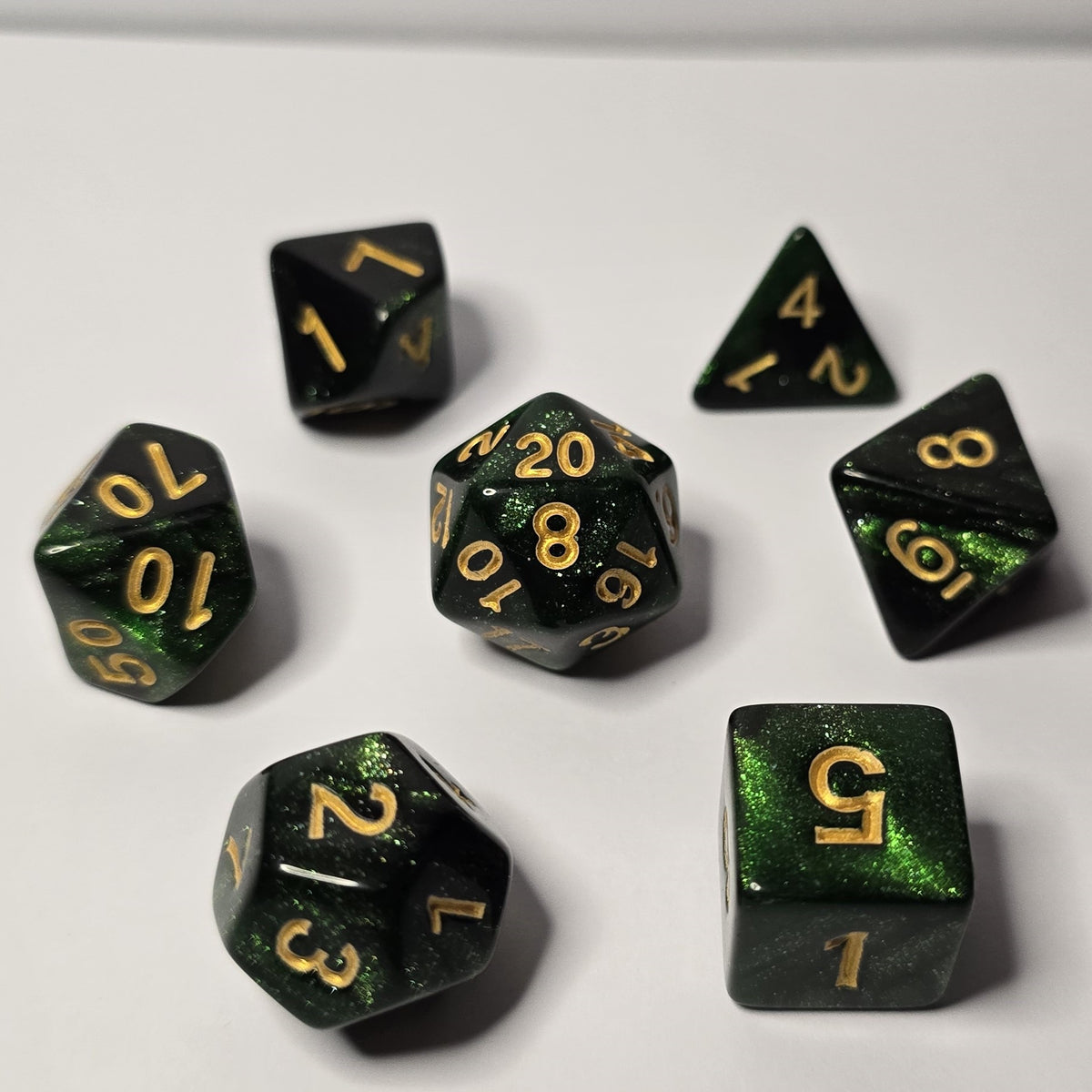 Emerald Shadow Zar Seti – DND, RPG Dice Seti