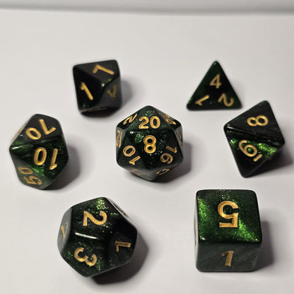 Emerald Shadow Zar Seti – DND, RPG Dice Seti