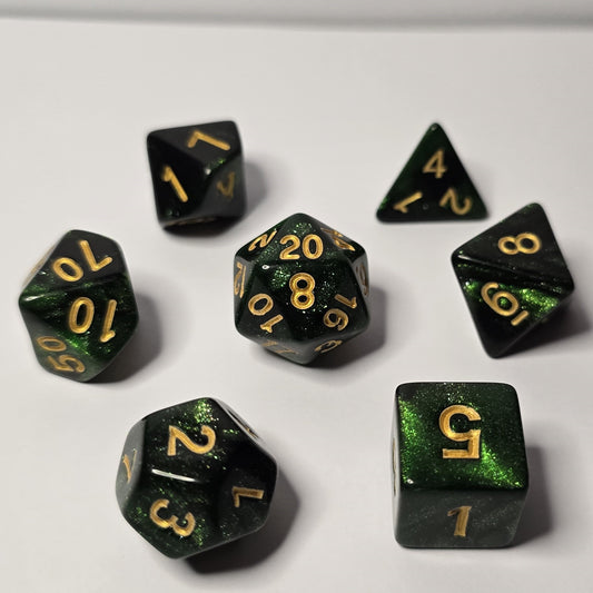 Emerald Shadow Zar Seti – DND, RPG Dice Seti
