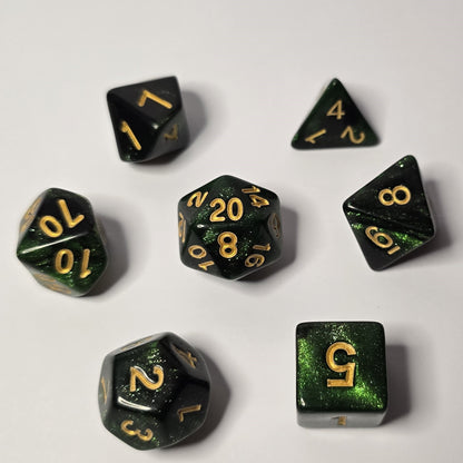 Emerald Shadow Zar Seti – DND, RPG Dice Seti