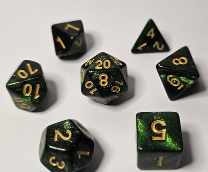 Emerald Shadow Zar Seti – DND, RPG Dice Seti