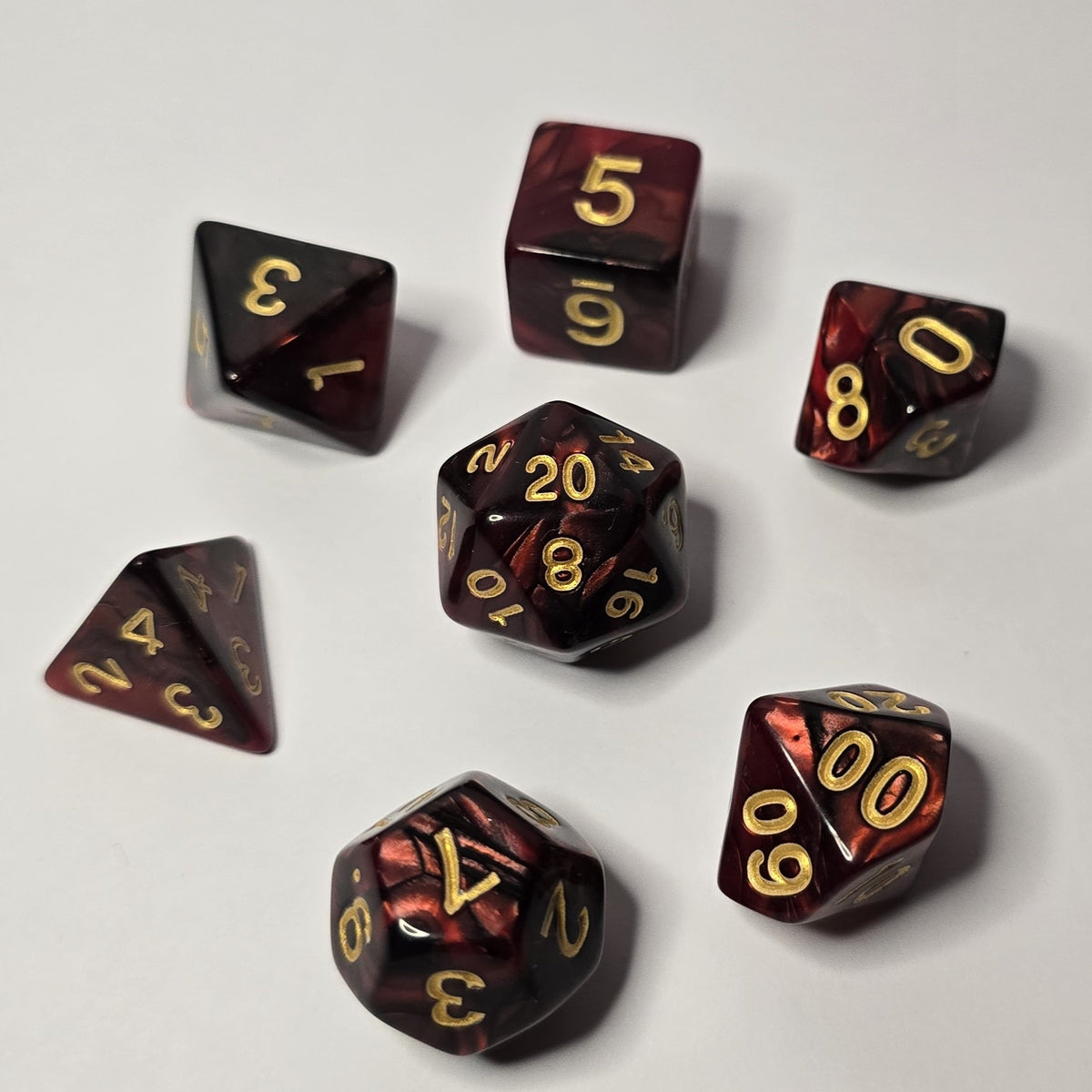 Kızıl Kor Zar Seti – DND, RPG Dice Seti