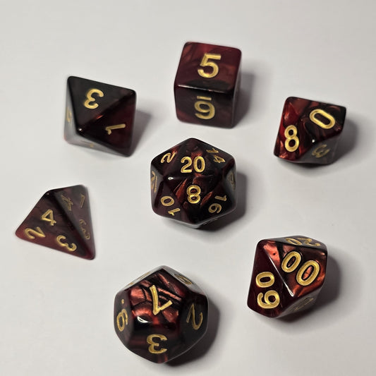 Kızıl Kor Zar Seti – DND, RPG Dice Seti