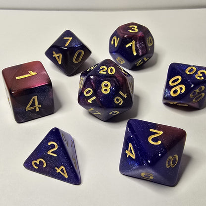 Midnight Rose Zar Seti – DND, RPG Dice Seti