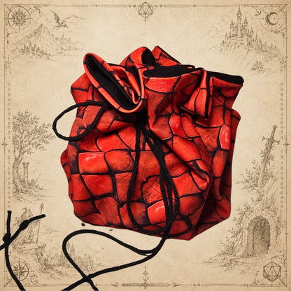 Ruby Dragon Scale Bölmeli Zar Kesesi