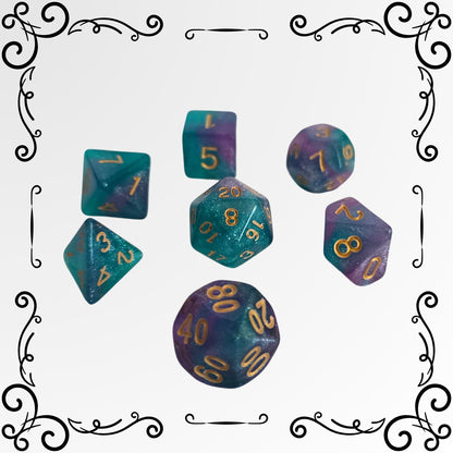 Aurora Mist FRP Zar Seti – DND, RPG Dice Set