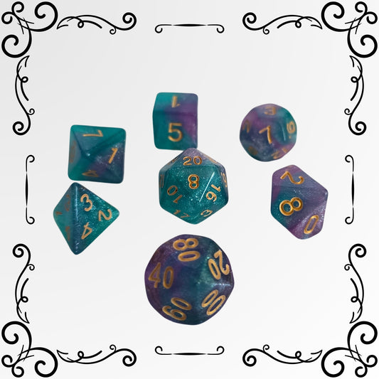 Aurora Mist FRP Zar Seti – DND, RPG Dice Set