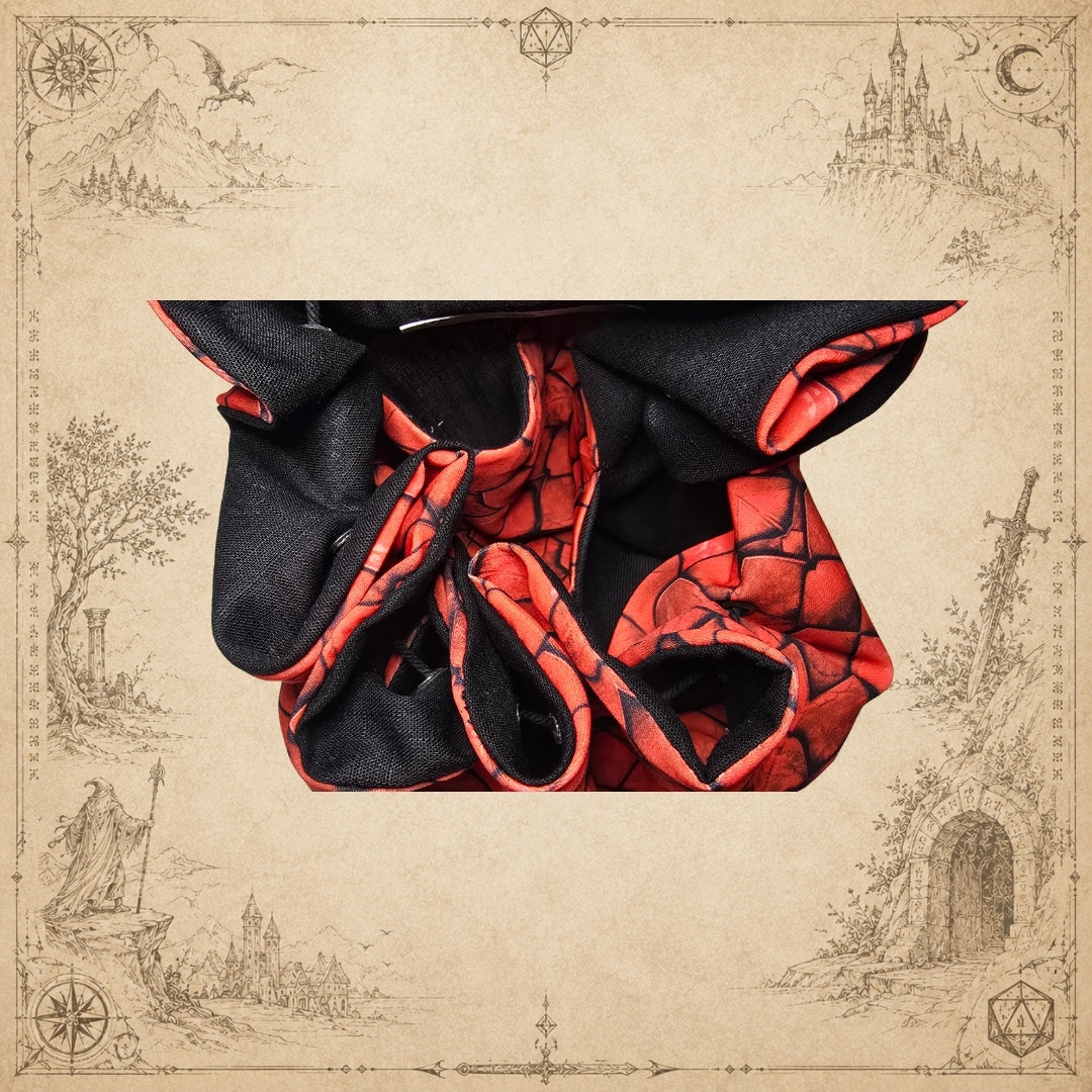 Ruby Dragon Scale Bölmeli Zar Kesesi