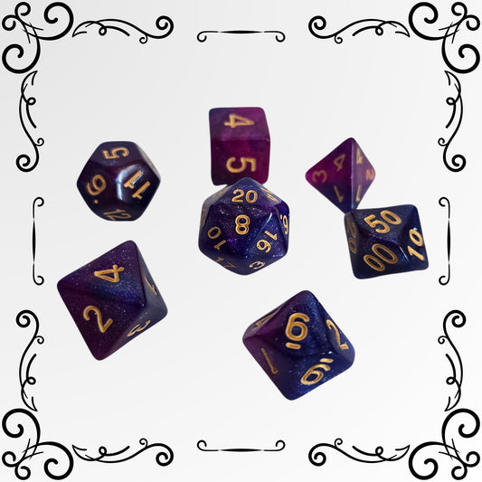 Midnight Nebula FRP Zar Seti – DND, RPG Dice Set